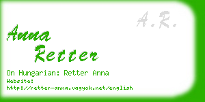 anna retter business card